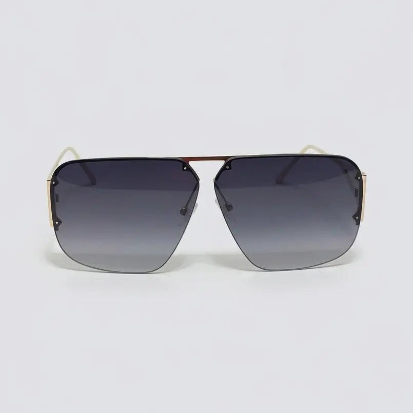 Sunglasses with gradient lenses on a light gray background