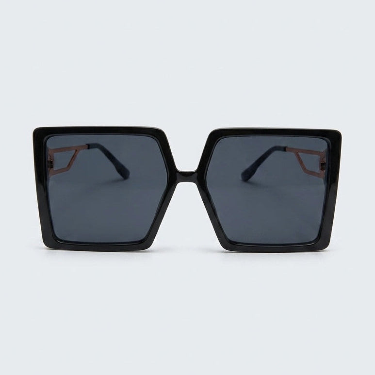 Black sunglasses on a white background