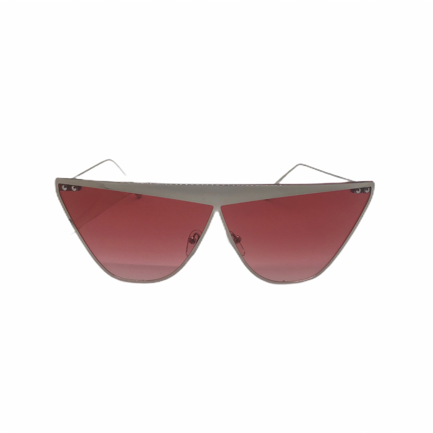 silver cat-eye sunglasses red lens